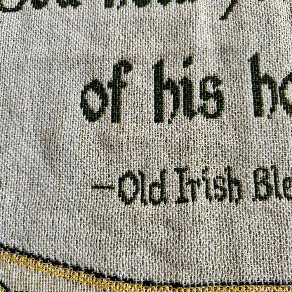 Irish Blessing Ireland Prayer Throw Blanket Tapestry Woven Celtic Wall Art EUC